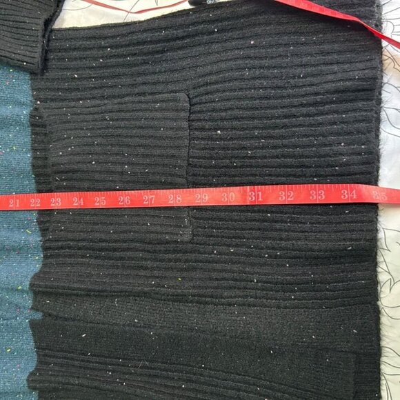 Love Ellie Long Open Cardigan Blue Black Confetti Two Pockets NWOT Size Large - Picture 10 of 11